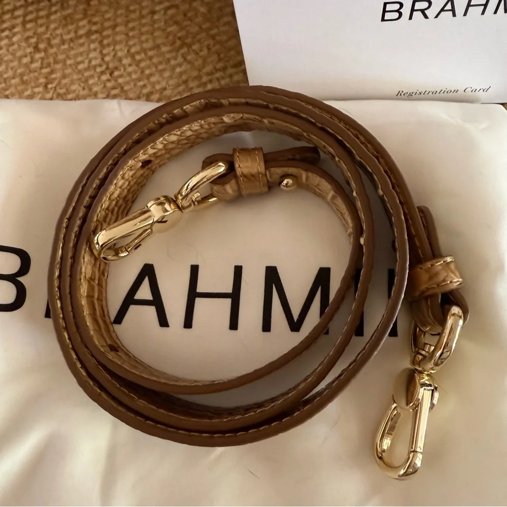 Brahmin Metallic Gold Embossed Shoulder Bag - Picture 4 of 6